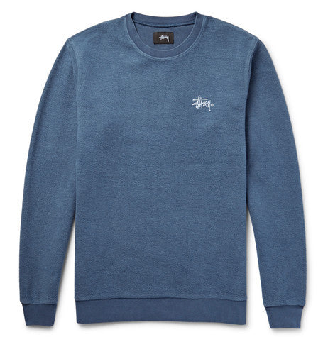 embroidered reverse weave cotton sweatshirt