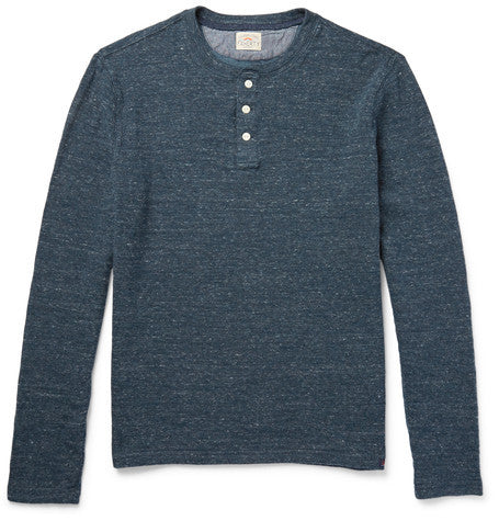 duofold cotton blend jaspe henley t shirt