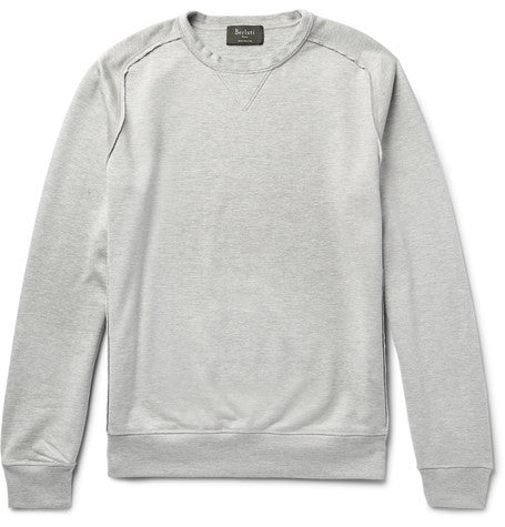 loopback cotton and silk blend jersey sweatshirt