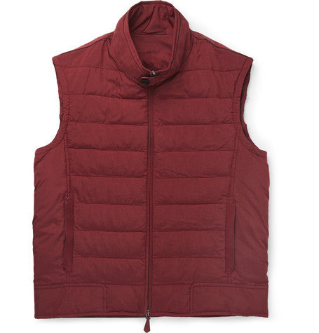 nubuck trimmed textured shell gilet