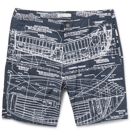 calder printed mid length swim shorts