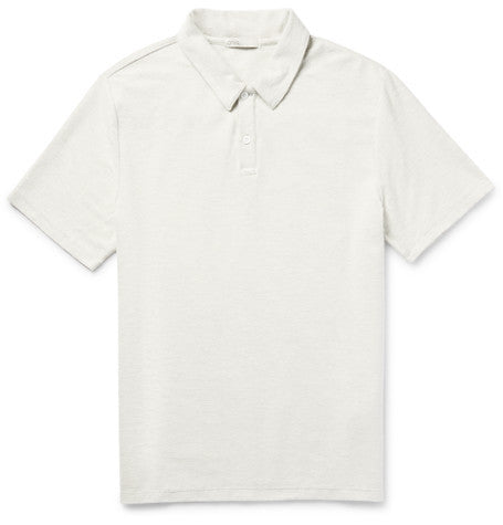 alec cotton blend terry polo shirt