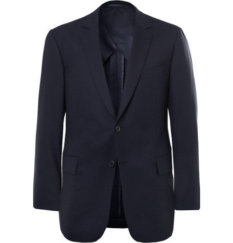 navy wool blend suit jacket
