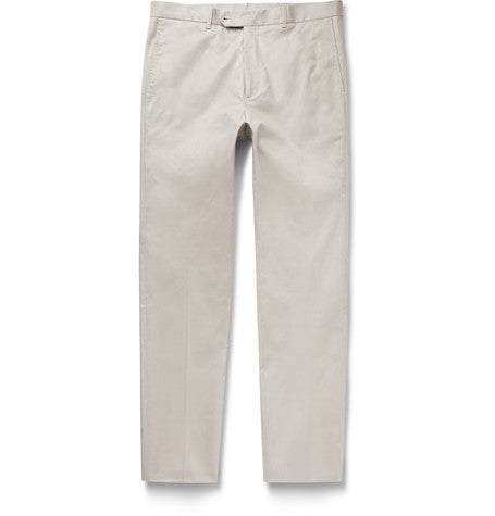 slim fit cotton blend chinos