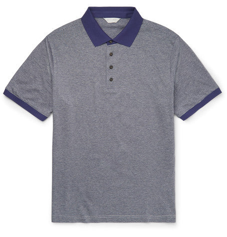 striped cotton polo shirt