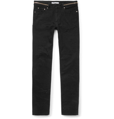 cuban fit distressed denim jeans