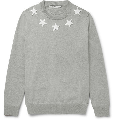 star appliqued cotton sweatshirt