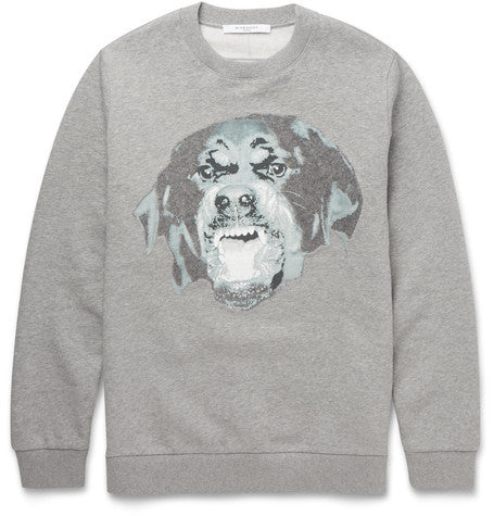cuban fit rottweiler fleece back cotton jersey sweatshirt