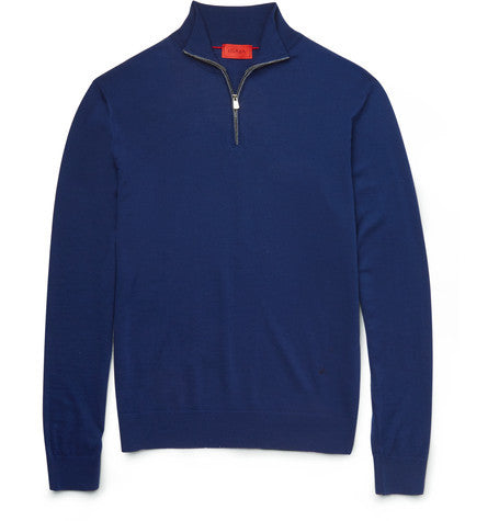 merino wool half zip sweater