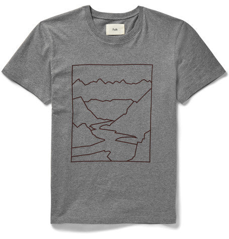 slim fit mountain print cotton jersey t shirt