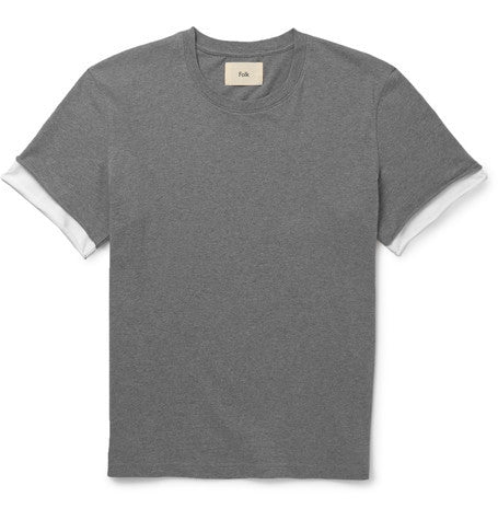 contrast sleeve cotton jersey t shirt