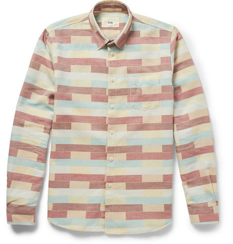 stack block print cotton shirt