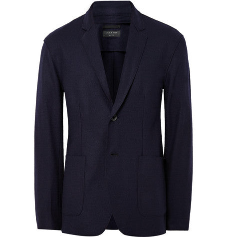 midnight blue scott slim fit unstructured wool felt blazer