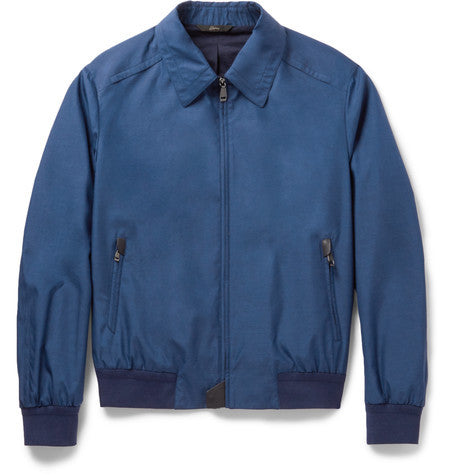 silk and wool blend bomber jacket