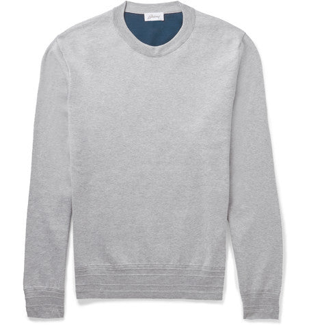 stretch cotton and silk blend sweatshirt