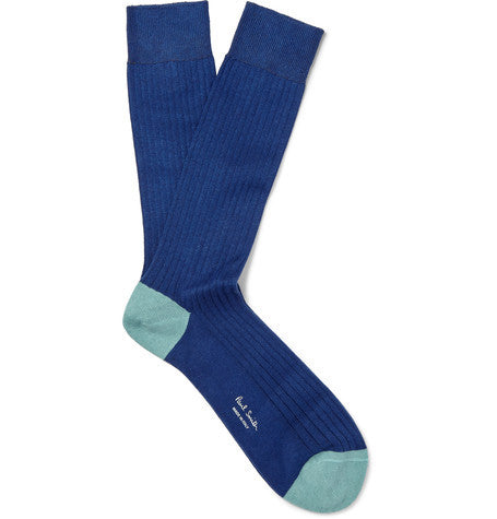 colour block cotton blend socks