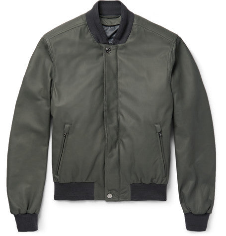 leather bomber jacket with detachable shell gilet