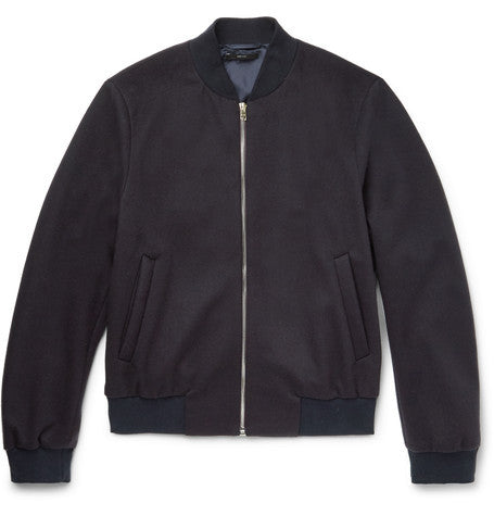 london wool and cashmere blend bomber jacket