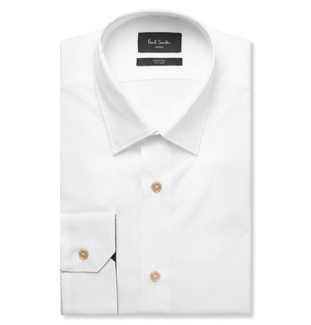 london white soho slim fit cotton poplin shirt