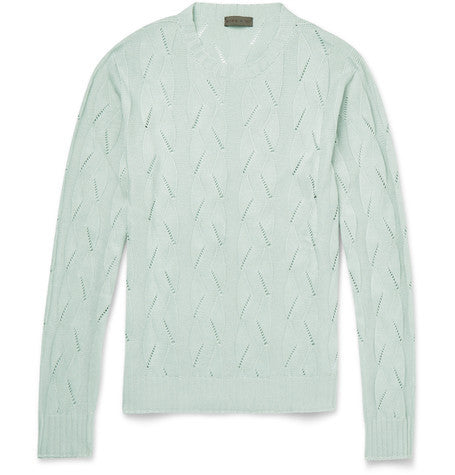 slim fit knitted silk sweater