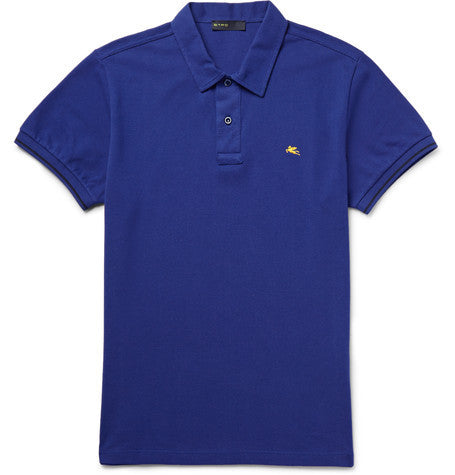 slim fit paisley undercollar cotton pique polo shirt