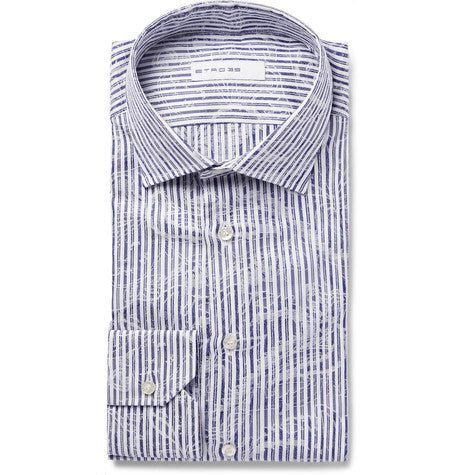 mercurio slim fit semi cutaway cotton jacquard shirt