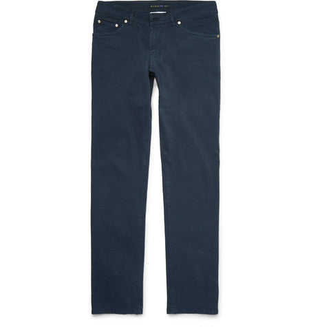 paisley lined stretch denim jeans