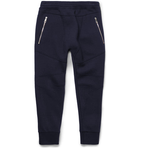 motorcycle tapered bonded jersey sweatpants