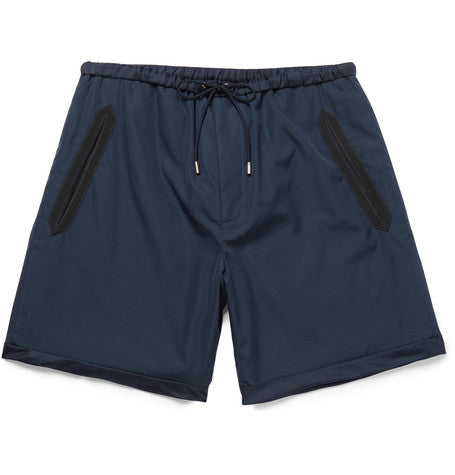 silk faille trimmed cotton shorts