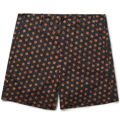 clove floral print cotton shorts
