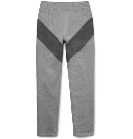 slim fit panelled loopback cotton jersey sweatpants