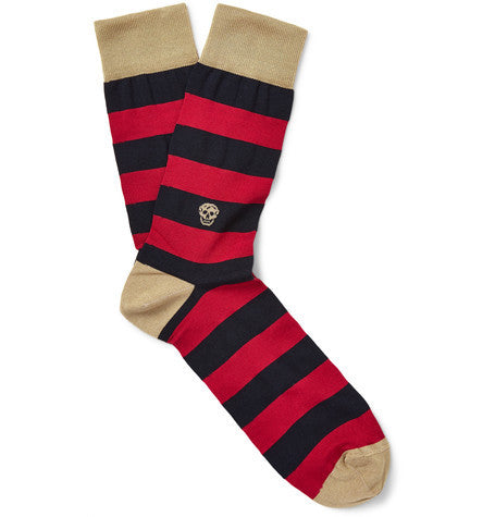 skull and stripes cotton blend socks