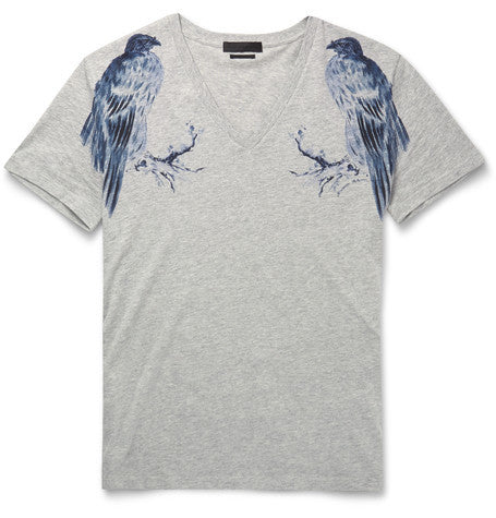 slim fit eagle print cotton t shirt