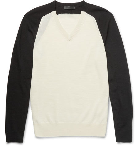 two tone wool sweater