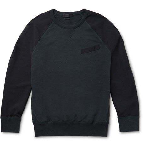 panelled loopback cotton jersey sweatshirt