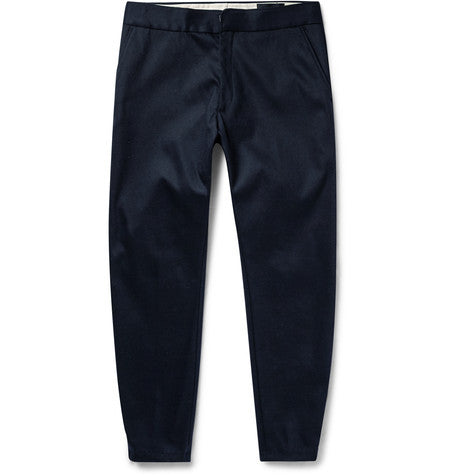 tapered zipped cuff tech drill trousers