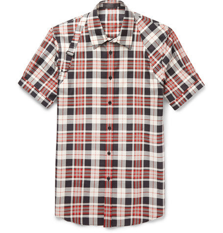 checked cotton harness shirt