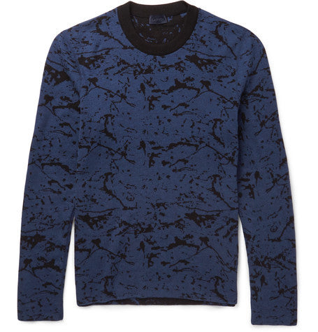 reversible cotton and wool blend sweater