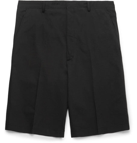 wide leg cotton and silk blend shorts