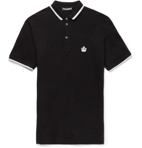 slim fit cotton pique polo shirt