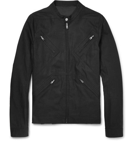 slim fit cotton canvas bomber jacket