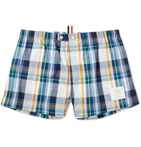 checked cotton boxer shorts