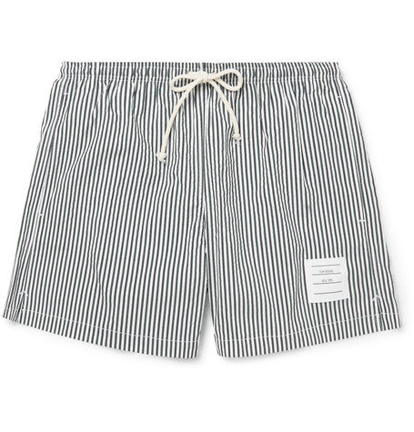 striped seersucker swim shorts