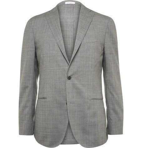 grey dover slim fit checked wool suit jacket