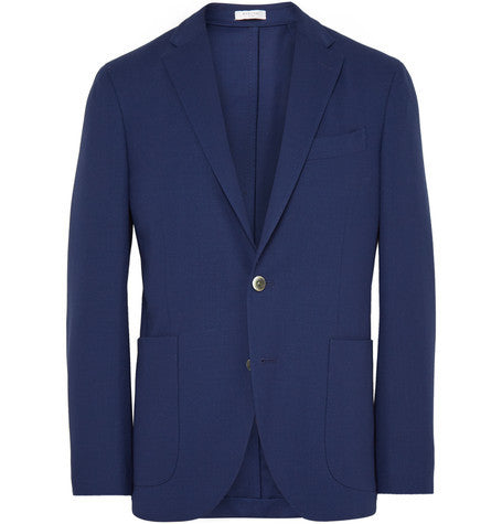 navy dover slim fit wool hopsack blazer