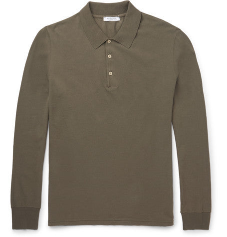 slim fit garment dyed cotton polo shirt