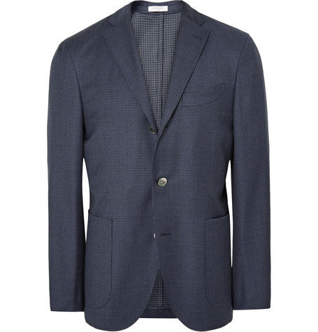 blue dover slim fit puppytooth virgin wool blazer