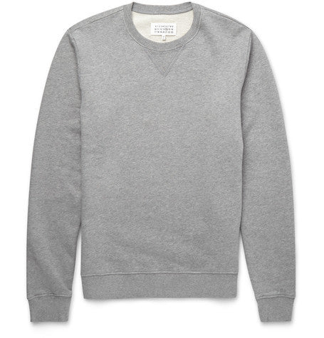 leather elbow patch cotton sweatshirt