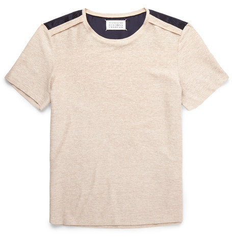 slim fit colour block knitted t shirt