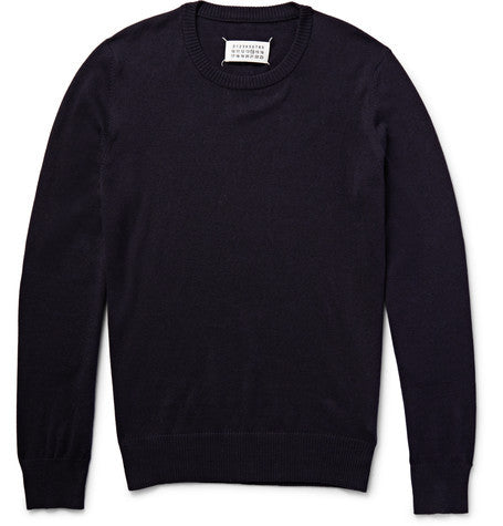 elbow patch cotton and wool blend sweater